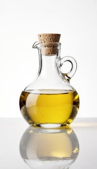 Olive Oil in Clear Glass Carafe photo