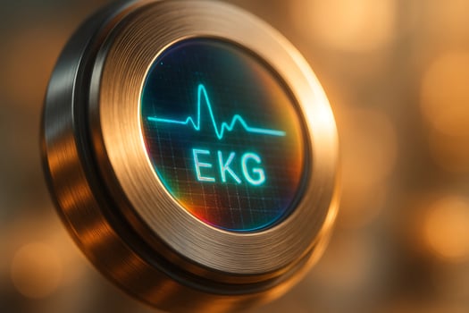 Glowing EKG Heartbeat Monitor Display in Close-Up photo