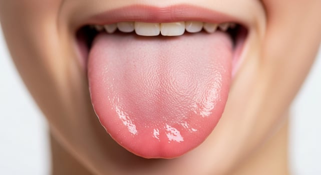 Close-Up of Human Mouth, Tongue, and Teeth, Healthcare and Healthy Hygiene Concept for Adobe Stock photo