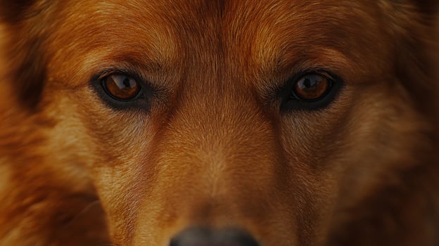 Close up of a dog's eyes with selective focus and shallow depth of field photo