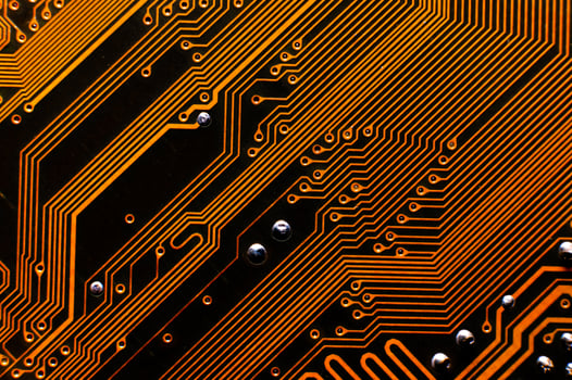 Ultra high speed data digital microprocessor computer nano chip on circuit board technology image concept photo