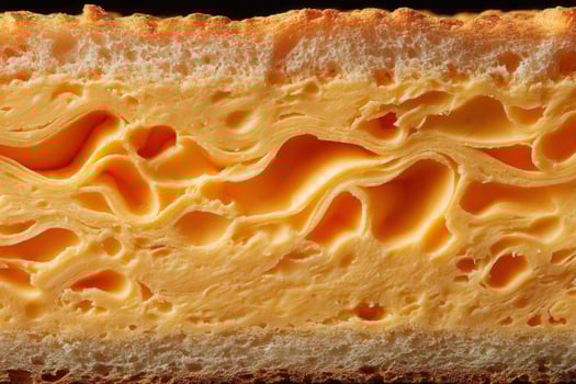 A close up of a piece of cheese photo