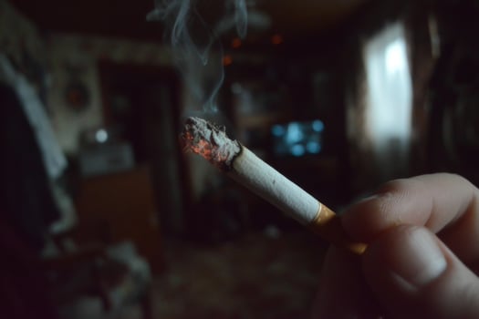 A person holding a cigarette in their hand photo