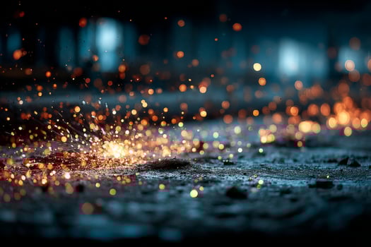 A close up of sparks on the ground photo
