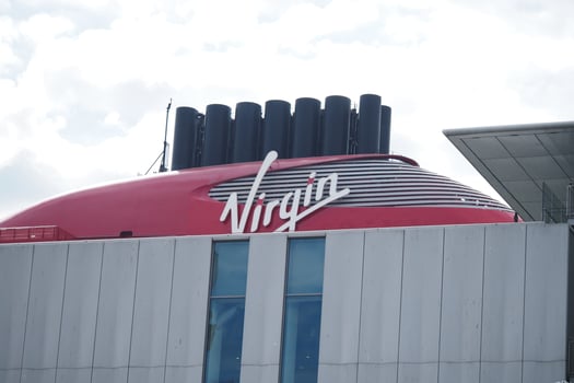 turkey istanbul 28 june 2025. Bright red building top with distinctive vents and signage photo