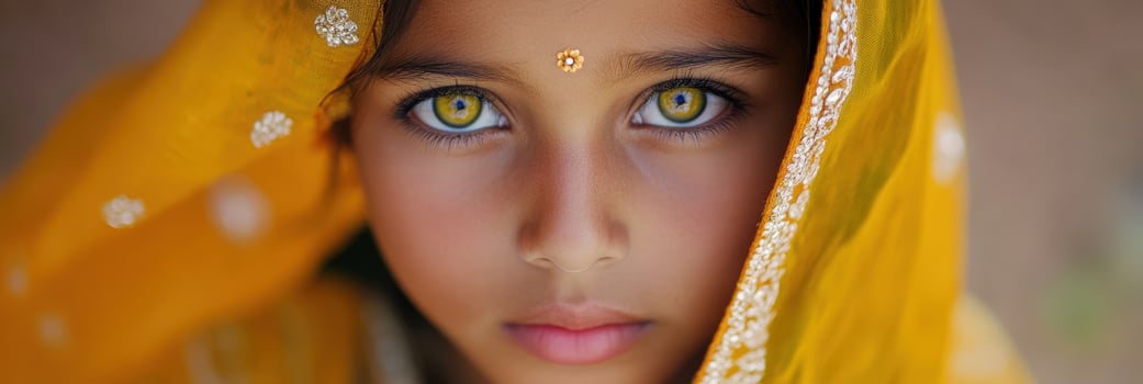 A Young Girl with a Yellow Headscarf photo