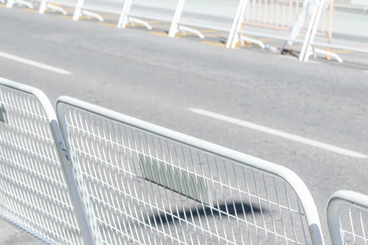A Background of a Street Prepared for an Event. Concept A versatile image for event planning. photo