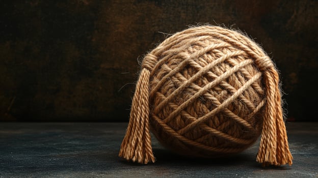 A ball of yarn with tassels on it photo