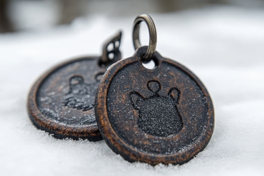 Rustic Metal Tags with Crown Design photo