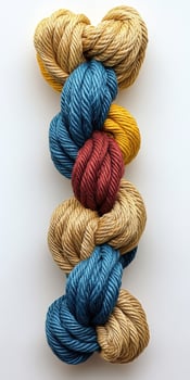 A skein of yarn is arranged in a circle photo