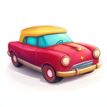 Cartoon car on white background photo