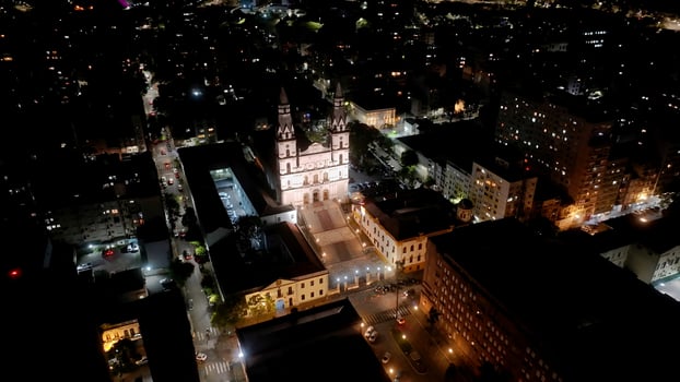 Incredible Catholic Church at Porto Alegre Rio Grande do Sul in Brazil. Famous Landscape. photo