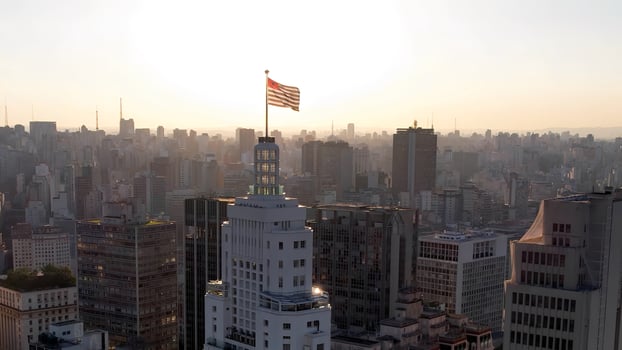 Aerial Highrise Building in Sao Paulo Sao Paulo in Brazil.. Awesome Landscape. photo