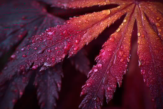 Detailed maple leaf edges captured in warm early light with a realistic morning autumn atmosphere photo