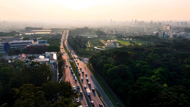 Awe Curitiba Skyline in Curitiba Parana Brazil . Beautiful Scenery. photo