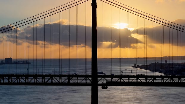 Scenic 25 of April Bridge at Lisbon in Lisbon District Portugal. Amazing Scenery. photo
