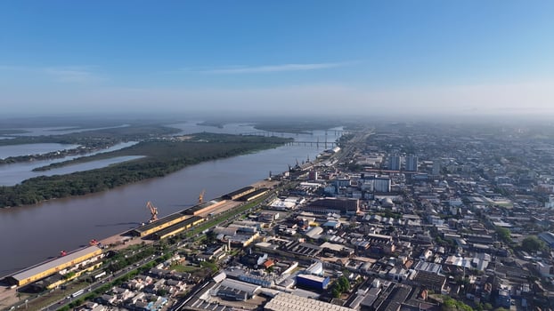 Scenic Porto Alegre Skyline in Porto Alegre Rio Grande do Sul in Brazil . Amazing Scenery. photo