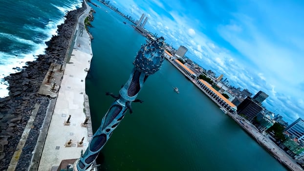 Stunning Sculpture Park in Recife Pernambuco in Brazil. Famous Background. photo
