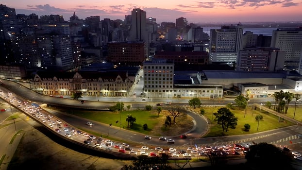 Aerial Landscape of Porto Alegre Skyline at Porto Alegre Rio Grande do Sul Brazil . Famous Scenery. photo