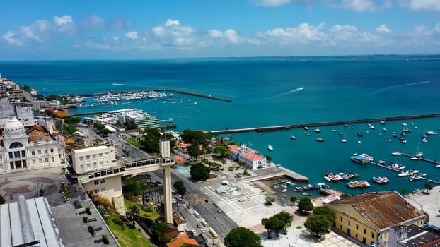Incredible City Aerial in Salvador Bahia in Brazil . Scenic Background. photo