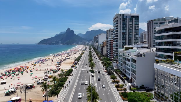Awesome Ipanema Beach in Rio de Janeiro Rio de Janeiro in Brazil.. Stunning Scene. photo