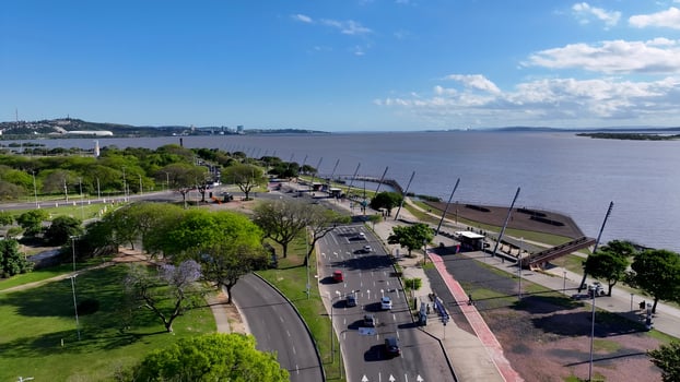 Amazing Guaiba Edge at Porto Alegre Rio Grande do Sul Brazil.. Amazing Scenery. photo