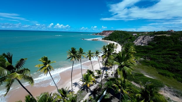 Beauty Tabatinga Beach in Conde Paraiba in Brazil . Amazing Cinematic. photo