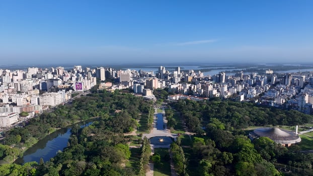 Outdoor Porto Alegre Skyline in Porto Alegre Rio Grande do Sul in Brazil.. Amazing Scene. photo