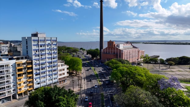 Aerial View of Gasometro Plant at Porto Alegre Rio Grande do Sul Brazil.. Stunning Landscape. photo