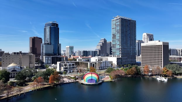 Landmark Eola Park in Orlando Florida United States.. Amazing Scene. photo