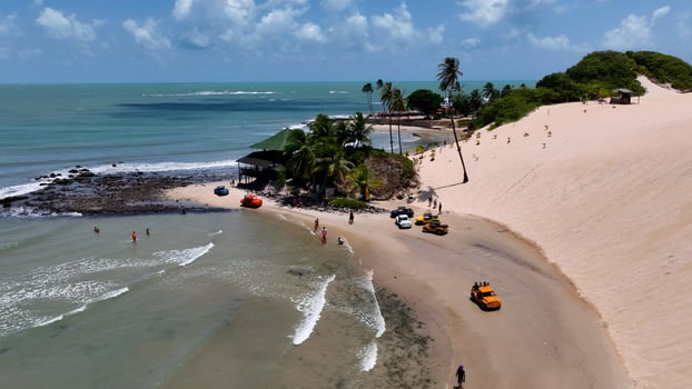 Awesome Genipabu Beach in Extremoz Rio Grande do Norte in Brazil.. Beautiful Background. photo