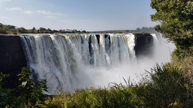 Beauty Famous Falls at Victoria Falls in Matabeleland North Zimbabwe.. Beautiful Background. photo