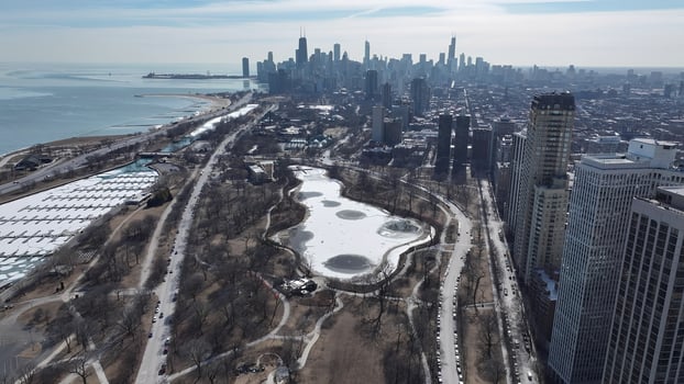 Beauty Chicago Skyline at Chicago in Illinois United States.. Stunning Landscape. photo