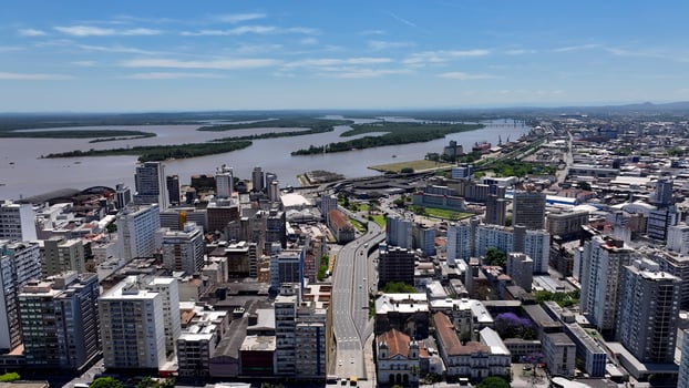 Outdoors Porto Alegre Skyline in Porto Alegre Rio Grande do Sul in Brazil . Beauty Background. photo