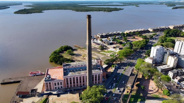 Amazing Gasometro Plant in Porto Alegre Rio Grande do Sul in Brazil . Amazing Scenery. photo