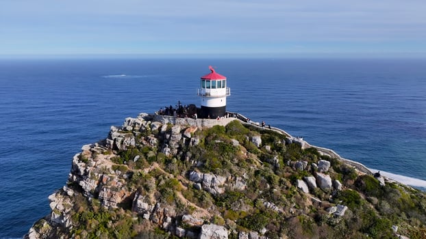 Aerial View of Cape Point Lighthouse in Cape Town Western Cape in South Africa. Stunning Background. photo