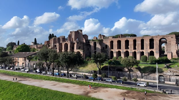 Amazing archaeological park in Rome Lazio in Italy.. Beauty Background. photo