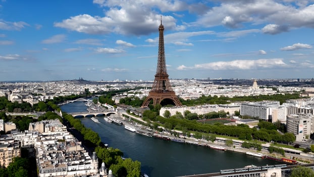 Above Paris Skyline in Paris France Island in France.. Awesome Scenery. photo