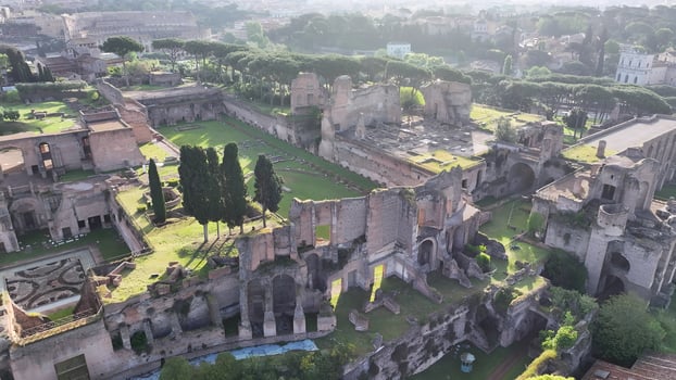 Aerial archaeological park at Rome Lazio in Italy.. Beautiful Scenery. photo