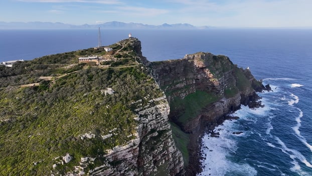 Above Famous Cape Point at Cape Town Western Cape in South Africa. Scenic Scene. photo