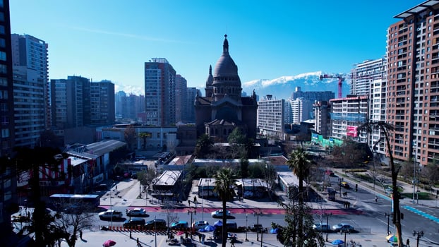 Outside Cathedral Church at Santiago Metropolitan Region Chile. Scenic Scenery. photo