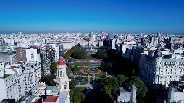 Scenic National Congress at Buenos Aires Buenos Aires in Argentina. Famous Landscape. photo