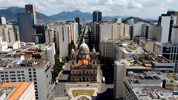 Awesome Calendaria Church at Downtown City Rio de Janeiro in Brazil . Scenic Scene. photo