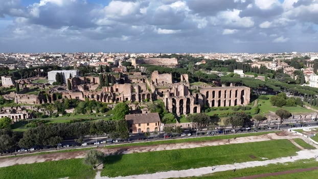 Outside archaeological park in Rome Lazio in Italy.. Awesome Landscape. photo