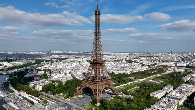 Awesome Paris Skyline at Paris France Island France . Beautiful Scene. photo