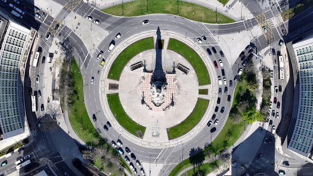 Stunning marques de pombal statue at Lisbon in Lisbon district Portugal.. Famous Scene. photo