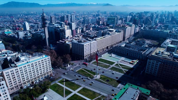 Scenic La Moneda Government House at Santiago Metropolitan Region in Chile.. Beauty Scenery. photo