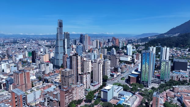 Above view of Bogota Skyline at Bogota Cundinamarca Colombia.. Awesome Scene. photo