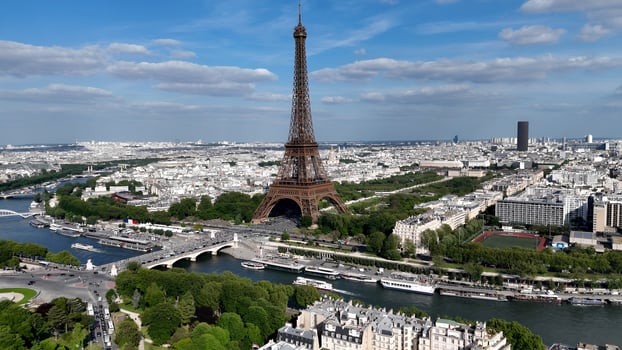 Landmark Eiffel Tower at Paris Island of France in France.. Beautiful Background. photo