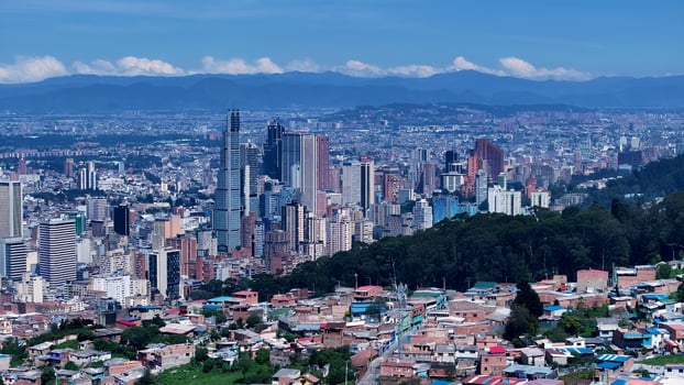Landmark Bogota Skyline in Bogota Cundinamarca in Colombia . Amazing Scene. photo